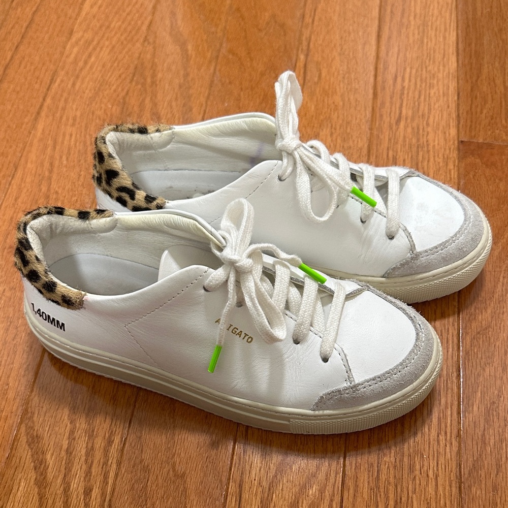 Axel Arigato Clean 90 White Sneakers with Leopard Accent